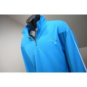 Puma Golf Jacket DryCell Blue Performance 1/4 Zip Athletic Mens Sz 2XL XXL